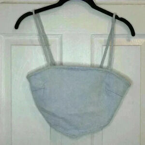 Zara Denim Jean Bandana Crop Top - Size XS